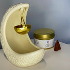 Rawdah Al- Madinah Incense cones & Crescent Moon Warmer Set