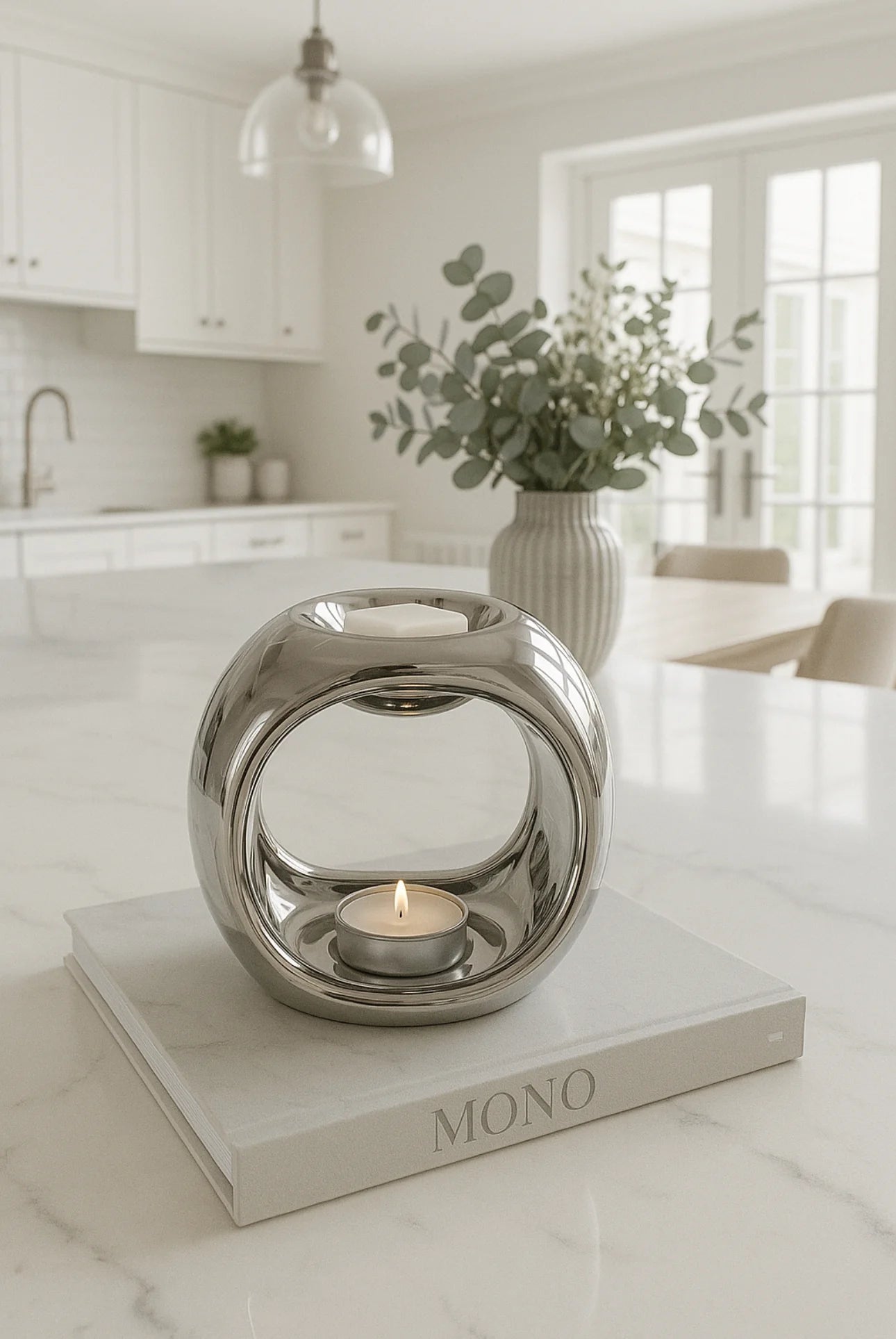 Porto Ceramic Wax Warmer - Chrome